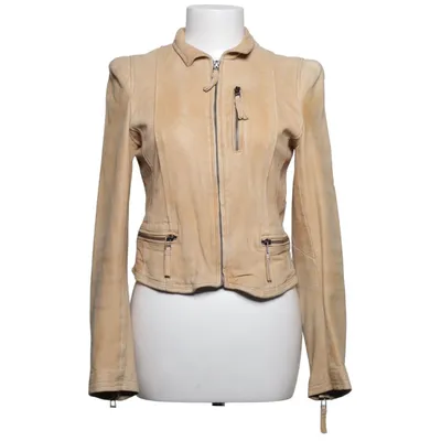 Leather jacket (Beige) from MDK Cotton, Leather, Polyester