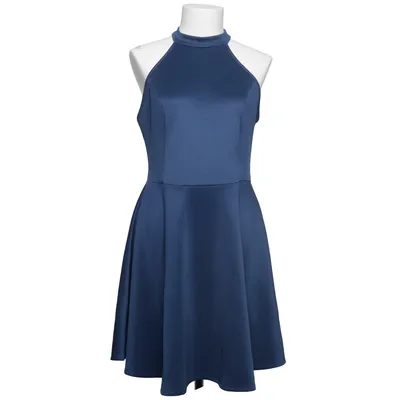 Halterneckklänning (Blå) från Charlotte Russe Elastan, Polyester