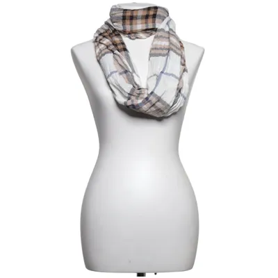 Écharpe tube  (Beige, Bleu, Blanc) de Mark Adam Lin, Viscose