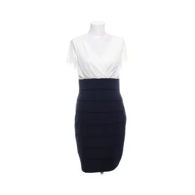 Dress (White, Blue) from Enfocus Studio Elastane, Polyester