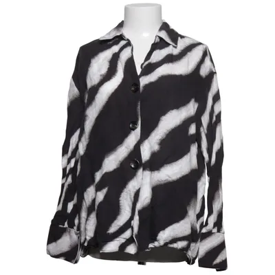 Blouse (Black, White) from H&M Linen, Viscose