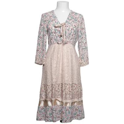 Jurk (Wit, Roze, Groen) van Linea Tesini Katoen, Elastaan, Polyamide, Polyester