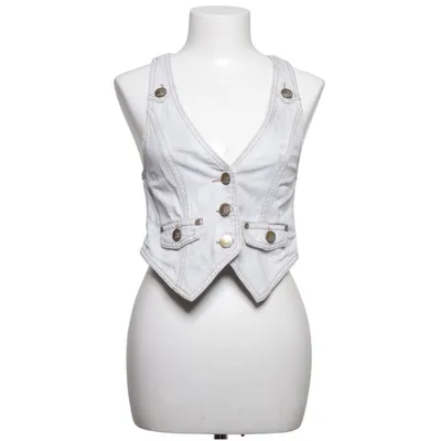 Denim vest (White) from One Love Denim Cotton