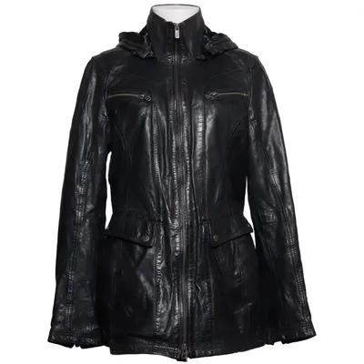 Läderjacka (Svart) från Jilani Collection Skinn, Polyester