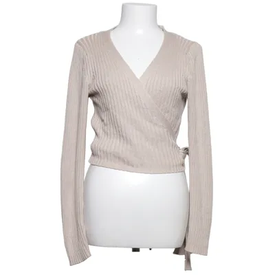 Slå om-cardigan (Beige) fra NA-KD Reborn Akryl, Bomuld