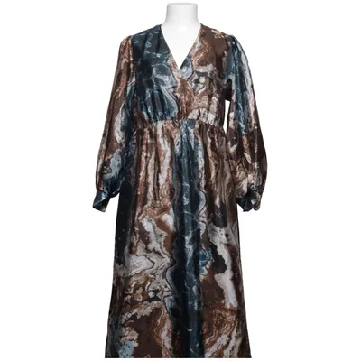 Wrap dress (Brown, Blue, Multicolored) from Visual Clothing Project Polyester