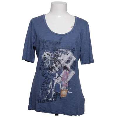 T-shirt (Bleu) de Oui Moments Coton, Viscose