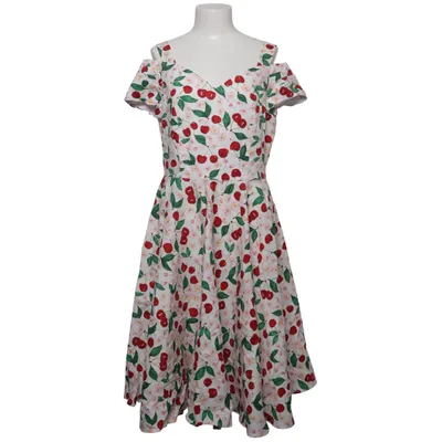 Dress (White, Red, Green) from Hell Bunny Cotton, Elastane