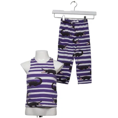 Pyjamasz (Lilla, Hvid) fra Mini Rodini Bomuld