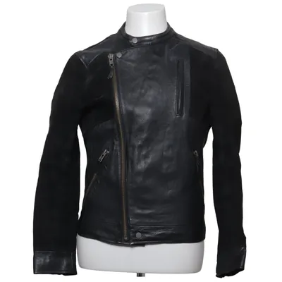 Läderjacka (Svart, Grå) från Emilio Bomull, Skinn, Polyester