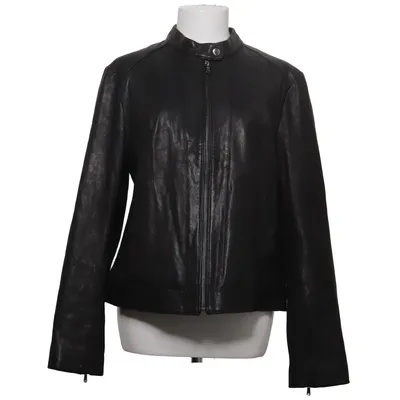 Leather jacket (Black) from Cole Haan Cotton, Leather, Polyester
