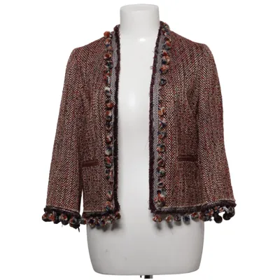 Blazer (Brown, Red, Multicolored) from Zara Woman Acrylic, Cotton, Polyester, Viscose