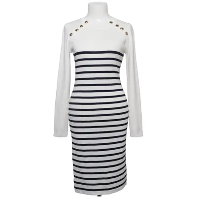 Klänning (Vit, Svart) från J&H Fashion Polyester, Viskos