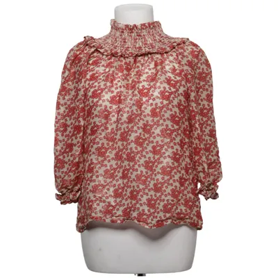Blouse (Red, White) from Manoush Metallic fiber, Silk, Viscose