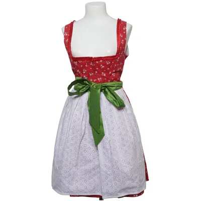 Dirndl (Vit, Röd, Grön) från Alpentrachten Bomull