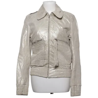 Läderjacka (Silverfärgad) från Maze Skinn, Polyester, Viskos