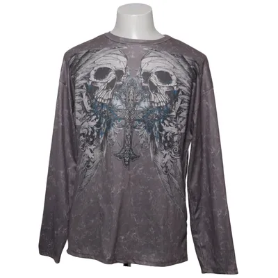 T-shirt à manches longues (Gris) Élasthane, Polyester