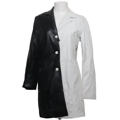 Leather coat (Black, White) from Collection LMK