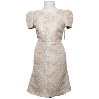 Kleid (Pink, Gold) von Fórmula Joven Leinen, Metallfaser, Polyester
