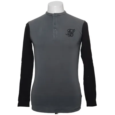T-shirt manches longues (Gris, Noir) de SikSilk Coton, Élasthane