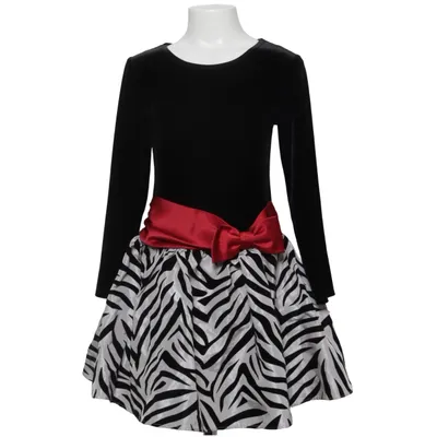 Kjole (Sort, Hvid, Rød) fra Bonnie Jean Elastan, Nylon, Polyester