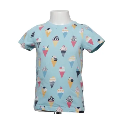 T-shirt (Blå, Flerfärgad) från Polarn O. Pyret Elastan, Ekologisk bomull