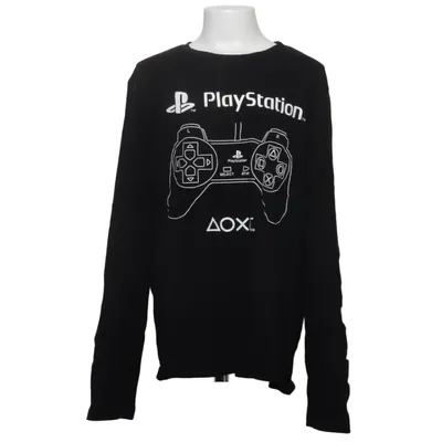 Långärmad t-shirt (Svart, Vit) från Playstation Bomull