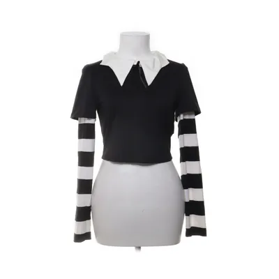 Crop top (Svart, Vit) från Romwe Elastan, Polyester