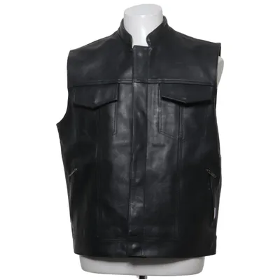 Gilet en cuir (Noir) de 4Bikers Cuir, Polyester