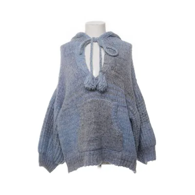 Hoodie (Blue, Gray) from LoveShackFancy Acrylic, Alpaca wool, Merino wool, Nylon