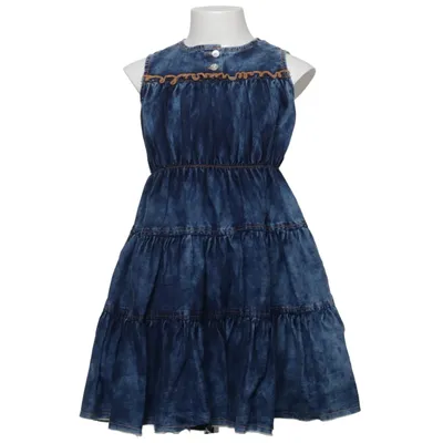 Robe en jean (Bleu) de Monnalisa Coton, Élasthane
