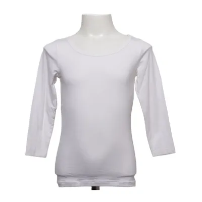 Langarmshirt (Weiß) von Uniqlo Kids Acryl, Elasthan, Recyceltes Polyester, Viskose