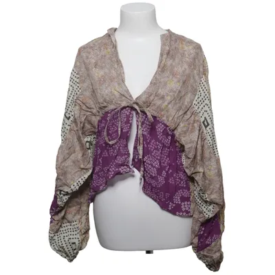 Wrap blouse (Beige, Purple, Multicolored) from Zara