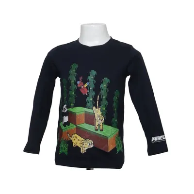 Långärmad t-shirt (Blå, Flerfärgad) från Minecraft Bomull