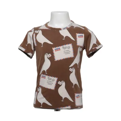 T-shirt (Brun, Hvid, Flerfarvet) fra Mini Rodini Elastan, Lyocell