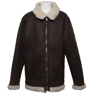 Shearling jacket (Brown, White) from BFLY Acrylic, Polyester, Polyurethane