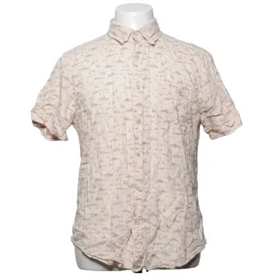 Kortærmet skjorte (Beige, Grå) fra Dressmann Bomuld, Linned