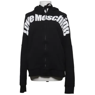 Hoodie (Black, White) from Love Moschino Cotton, Elastane