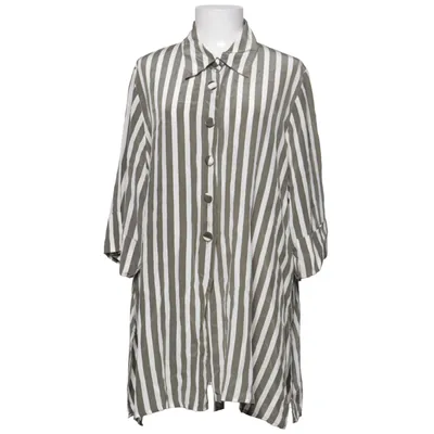 Short sleeve shirt (Green, White) from Jarvi Muoti Silk