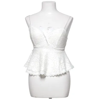Peplum top (White) from Miss Valley Cotton, Polyamide, Polyester