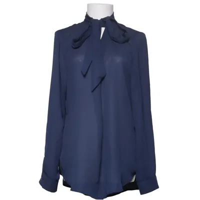 Pussy bow blouse (Blue) from Yidarton Elastane, Polyester