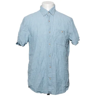 Short sleeve shirt (Blue) from Dressmann Cotton, Linen