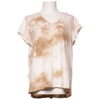 T-shirt (Beige, Hvid) fra Stajl Bomuld