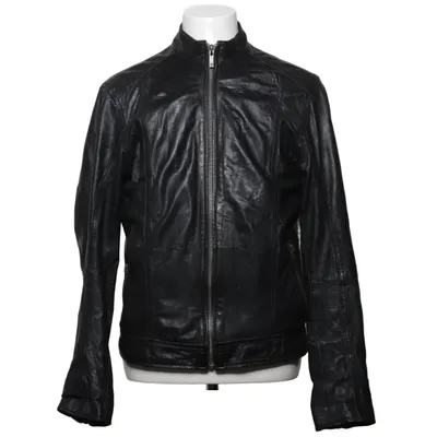 Läderjacka (Svart) från !Solid Bomull, Skinn, Polyester