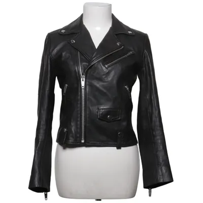 Bikerjakke (Sort, Rød) fra The Kooples Acetat, Læder