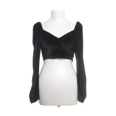 Crop top (Zwart) van Romwe Katoen, Polyester