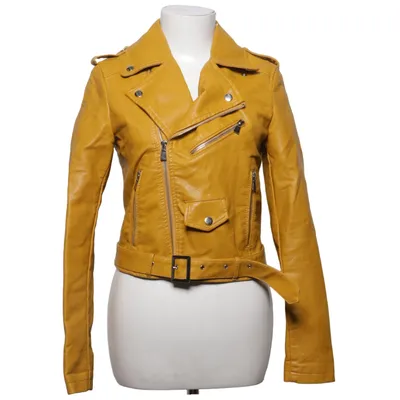 Biker jacket (Yellow) from Lolive Verte Polyester, Polyurethane
