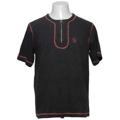 Henley T-shirt (Grå, Orange) fra Vice Versa Akryl, Bomuld