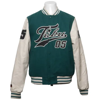 Veste universitaire (Vert, Beige) de Fubu Polyester, Laine
