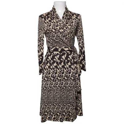 Omlottklänning (Brun, Beige) från Diane von Furstenberg Silke